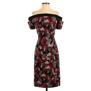 NWT Black Halo Paxton Sheath Off the Shoulder Floral Dress Sz 2